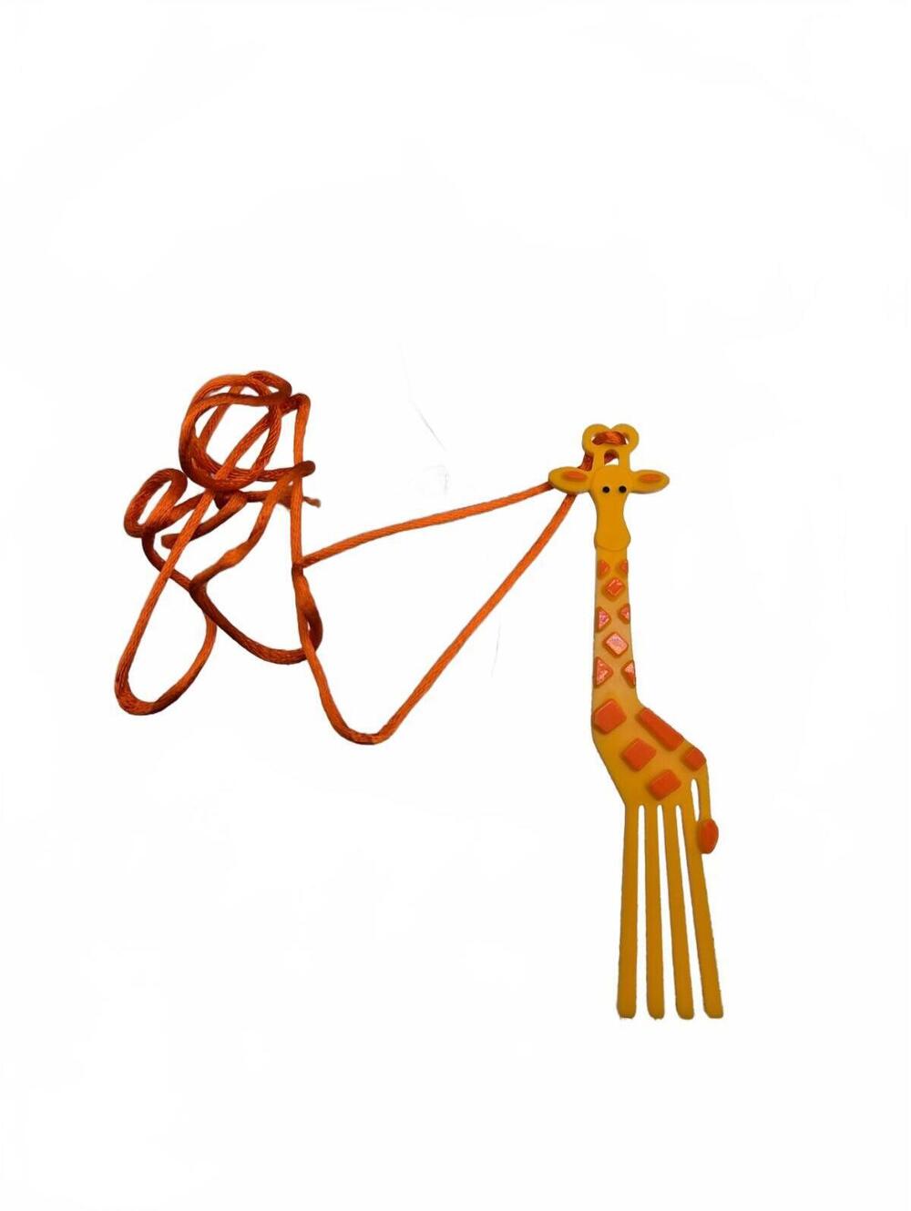 Vintage Avon Jenny Giraffe Necklace with Orange Cord in Original Box
